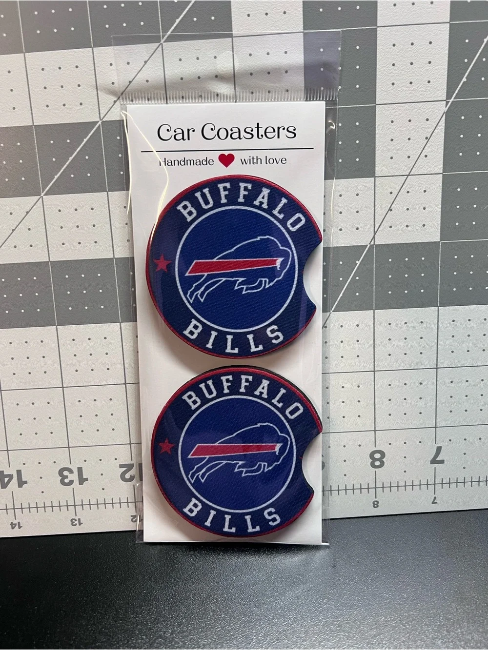 Buffalo Bills car coasters